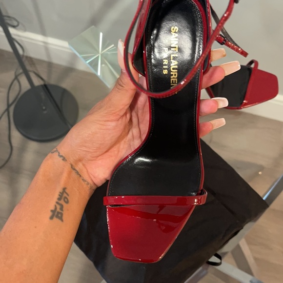 YSL OPYUM SANDALS WITH BLACK HEEL - Picture 3 of 9